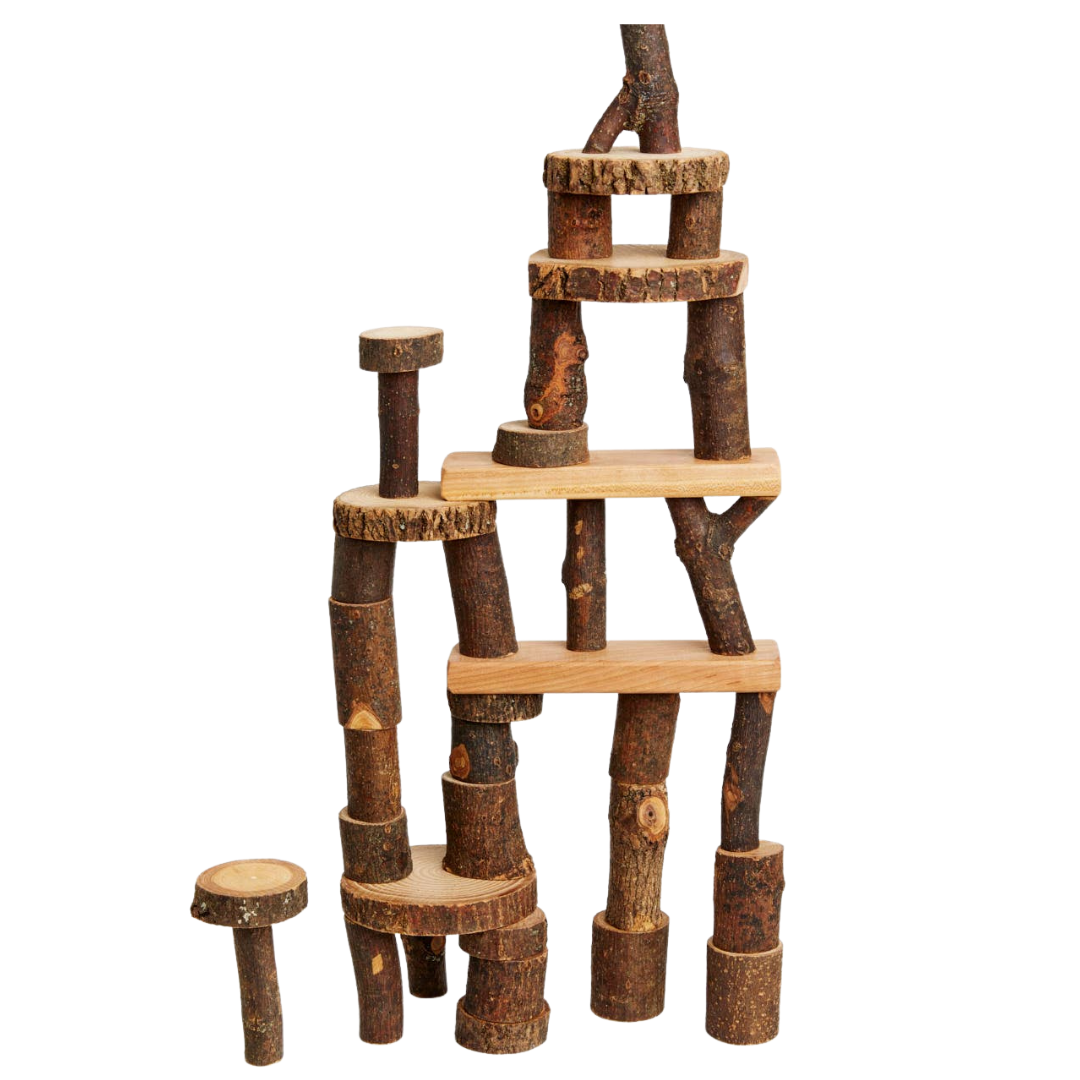 Classic Barked Tree Blocks - 36 pcs